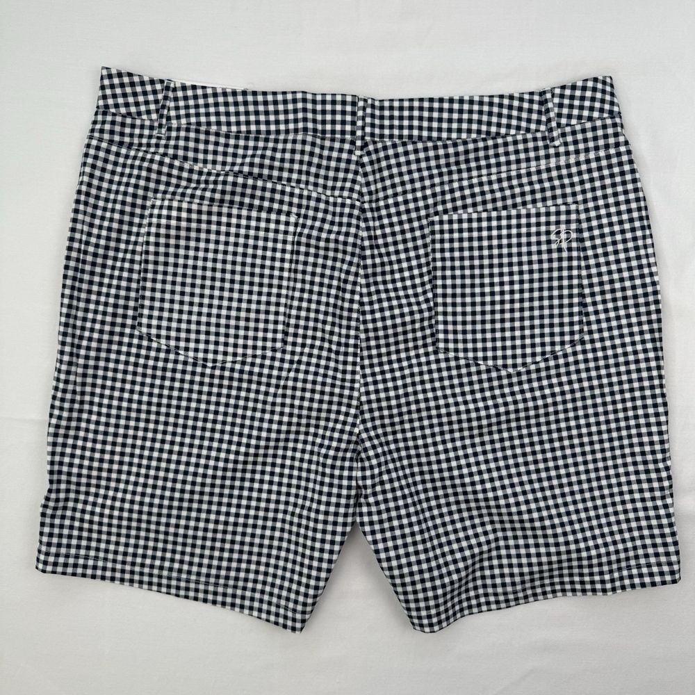 Stella Parker Women's Shorts 16 Stretch Navy Blue Gingham Check Golf NEW $46 - Picture 2 of 6